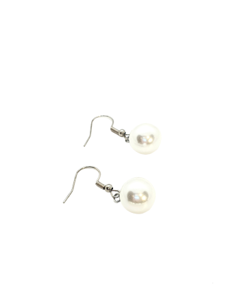 earrings steel silver with pearls